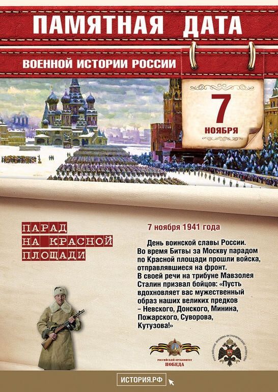 Памятная дата военной истории России (от 07.11.2021)
