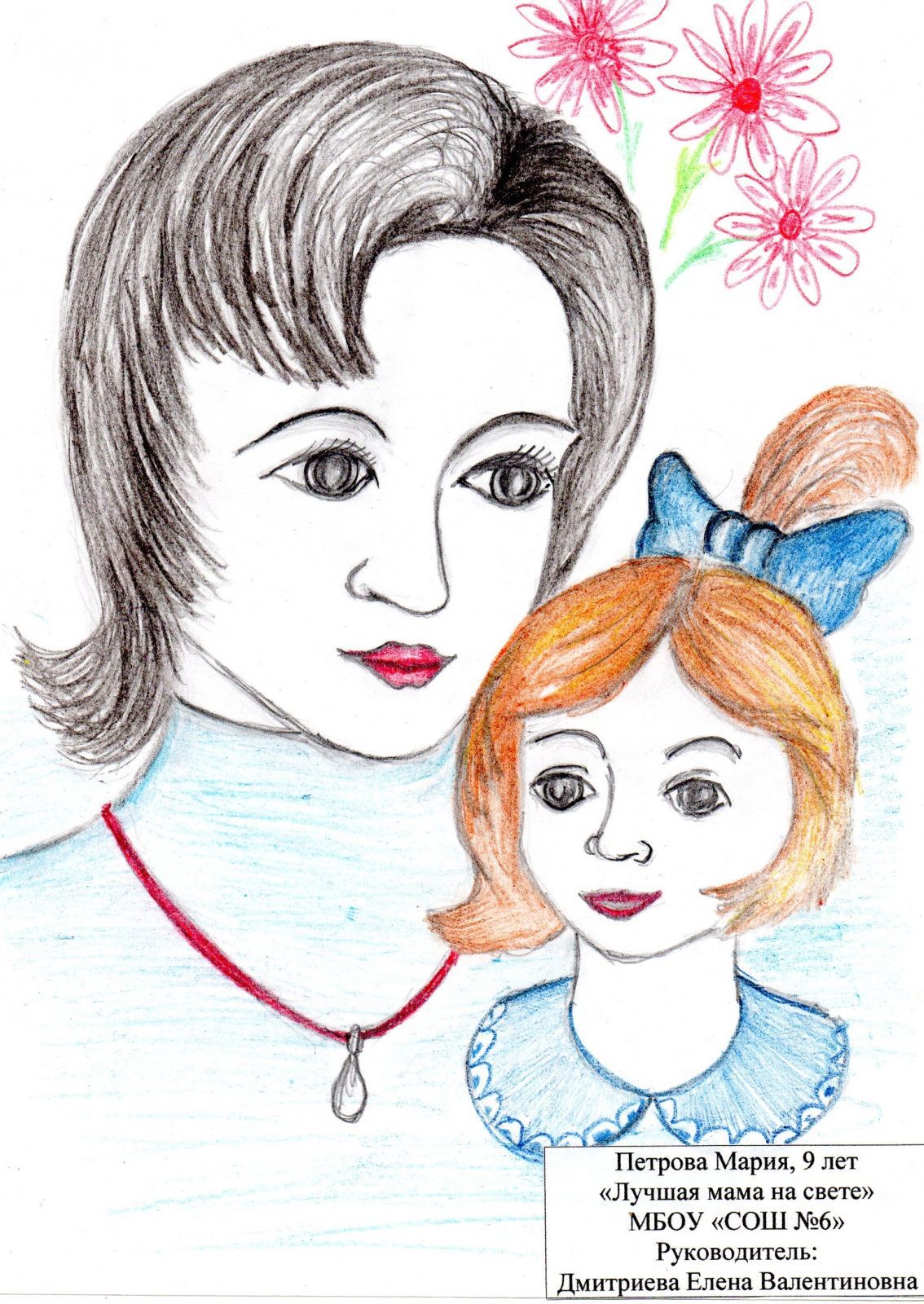 Открытка с Днем матери. Рисунок ко дню матери. Рисунок маме на день рождение. Карандаши и краски.
