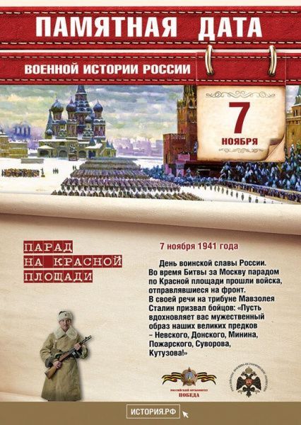 Памятная дата военной истории России (от 07.11.2021)