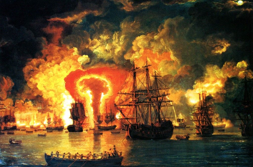 День победы русского флота над турецким флотом  в Чесменском сражении (1770 год)