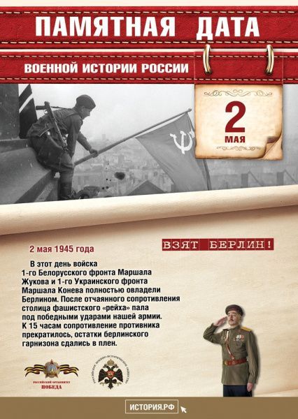 Памятная дата военной истории России (от 02.05.2023)